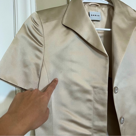 Akris Cream Short Sleeve Blazer - Picture 5 of 12